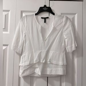 NWOT BCBGMaxAzria White Short-sleeve Blouse Top